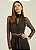BLUSA CROPPED FORUM LINHO ALFAIATARIA - PRETO - Imagem 1