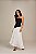 SAIA RAMO SELVAGEM GODE PLISSADA ASSIMETRICA - OFF WHITE - Imagem 1