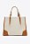 BOLSA SHOPPING GRANDE SUSAN LONA COURO- BEGE MARROM - Imagem 2
