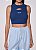 TOP CANELADO COLCCI SPORT COM RECORT -AZUL MOONDUST - Imagem 1