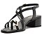 SANDALIA ANACAPRI SALTO BLOCO TIRAS METAL PRETA PRETO - Imagem 5