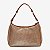 BOLSA HOBO TAKE METALIC CARAMELO COURO JORGE BISCHOFF OURO - Imagem 5