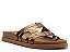 PAPETE SLIDE TIRA UNICA RECORTES COURO BRONZE BRONZE - Imagem 1