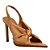 PEEP TOE SANTA LOLLA SLINGBACK COURO BICO FOLHA CARAMELO - Imagem 2