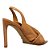 PEEP TOE SANTA LOLLA SLINGBACK COURO BICO FOLHA CARAMELO - Imagem 4