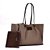BOLSA SANTA LOLLA SHOPPER CANVAS E CLUTCH MARROM DARK - Imagem 4