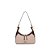 BOLSA DE OMBRO SANTA LOLLA PEQUENA CANVAS BEGE RECORTES CROCO - Imagem 1