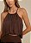 BLUSA BALONÊ MARROM FÓRUM COM AMARRAÇÃO - Imagem 3