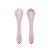 Kit Colher e Garfo de Silicone Rosa - Clingo +6m - Imagem 1