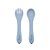 Kit Colher e Garfo de Silicone Azul - Clingo +6m - Imagem 1