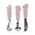 Kit Talheres Animais Inox com Silicone - Rosa Clingo - Imagem 1