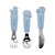 Kit Talheres Animais Inox com Silicone - Azul Clingo - Imagem 1
