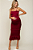 PinkBlush Maternity Vestido Midi para Gestante Cetim Smocked Elástico - Imagem 7