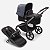 Carrinho Bugaboo Fox 5 com Assento e Moisés Graphite Midnight Stormy Blue - Imagem 1