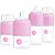 Kit 2 Mamadeiras PopYum 150ml + 2 Mamadeiras 260ml Rosa Anti-Cólica com Mixer e Trava Natural, Fluxo Lento e Médio - 4 unidades - Imagem 1