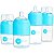 Kit 2 Mamadeiras PopYum 150ml + 2 Mamadeiras 260ml Azul Anti-Cólica com Mixer e Trava Natural, Fluxo Lento e Médio - 4 unidades - Imagem 1