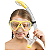 Kit de Mergulho Infantil (Máscara + Respirador) Cressi Pegasos Semi Dry - Amarelo - Imagem 4
