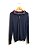 Blusa de tricô manga comprida azul marinho - Imagem 2