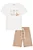 Conjunto de Camiseta em Meia Malha e Bermuda em Moletom Textura Listrado sem Pelúcia Lucboo - Imagem 6
