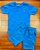 Conjunto Camiseta Meia Malha e Bermuda em Moletom sem Felpa Azul Celeste Up Baby - Imagem 1