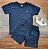 Conjunto Camiseta Meia Malha e Bermuda em Moletom sem Felpa Preto Up Baby - Imagem 1