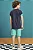 Conjunto de Camiseta Marinho em Meia Malha e Bermuda Verde em Sarja Pita  LucBoo - Imagem 5