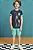 Conjunto de Camiseta Marinho em Meia Malha e Bermuda Verde em Sarja Pita  LucBoo - Imagem 4