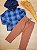 Conjunto de Camisa em Flanela Xadrez e Calça Skinny em Cotton Jeans LucBoo - Imagem 2