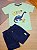 Conjunto Camiseta Malha e Bermuda em Moletom Verde Dino Up Baby - Imagem 1