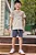 Conjunto de Camiseta em Meia Malha e Bermuda em Cotton Jeans com Elastano LucBoo - Imagem 1