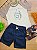 Conjunto de Camiseta em Meia Malha e Bermuda em Sarja Stretch com Elastano LucBoo - Imagem 1