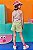 Conjunto de Blusa Cropped em Cotton Listrado e Shorts em Sarja Kukiê - Imagem 2