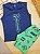Conjunto Regata Malha e Bermuda Moletom Gaming Azul Marinho Bee Loop - Imagem 1