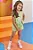 Trio de Cropped em Fly Tech com Colete e Shorts em Sarja Daryl com Elastano Verde Infanti - Imagem 2