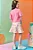 Conjunto de Blusa Boxy em Meia Malha e Saia em Fly Tech (com Shorts Embutido) Kukiê - Imagem 4