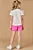 Conjunto de Blusa em Meia Malha e Short Saia em Molevisco Rosa Kukiê - Imagem 4