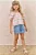 Conjunto de Blusa Bata em Laise Floreale com Shorts em Jeans Bellini com Elastano Infanti - Imagem 1