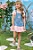 Conjunto de Blusa em Malha Wave e Salopete em Jeans Arkansas e Tule Infanti - Imagem 3
