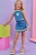 Conjunto de Blusa Cropped e Short Saia em Jeans Liz com Elastano Kukiê - Imagem 1