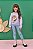 Conjunto de Blusão Boxy em Moletom e Calça Legging em Molecotton Lilás Infanti - Imagem 2