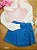 Trio de Blusa em Cotton e Colete em Molecotton e Short Saia em Jeans com Elastano Infanti - Imagem 1