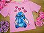 Blusa Stitch Disney 100% Algodão Rosa Fakini - Imagem 1