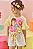 Conjunto de Blusa Boxy em Meia Malha e Shorts em Moletom sem Pelúcia Kukiê Infantil Menina Amarelo - Imagem 3