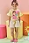Conjunto de Blusa Boxy em Meia Malha e Shorts em Moletom sem Pelúcia Kukiê Infantil Menina Amarelo - Imagem 6