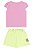 CONJUNTO BLUSA MEIA MALHA SHORT MOLETOM ROSA PRISMA BEE LOOP - Imagem 2