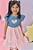 Vestido em Jeans com Elastano e Tule Kukiê Infantil Menina - Imagem 3