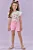 Conjunto de Bata em Tricoline com Elastano e Shorts em Malha Laise Kukiê Infantil Menina - Imagem 1