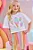 Conjunto de Blusa Boxy Over em Meia Malha e Saia em Tela. Com Shorts Embutido Infanti Infantil Menina - Imagem 3