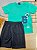 CONJUNTO CAMISETA MALHA BERMUDA MOLETOM Verde Bee Loop - Imagem 1