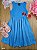 VESTIDO REGATA EM MEIA MALHA E RIBANA CANELADA Azul Bee Loop - Imagem 1